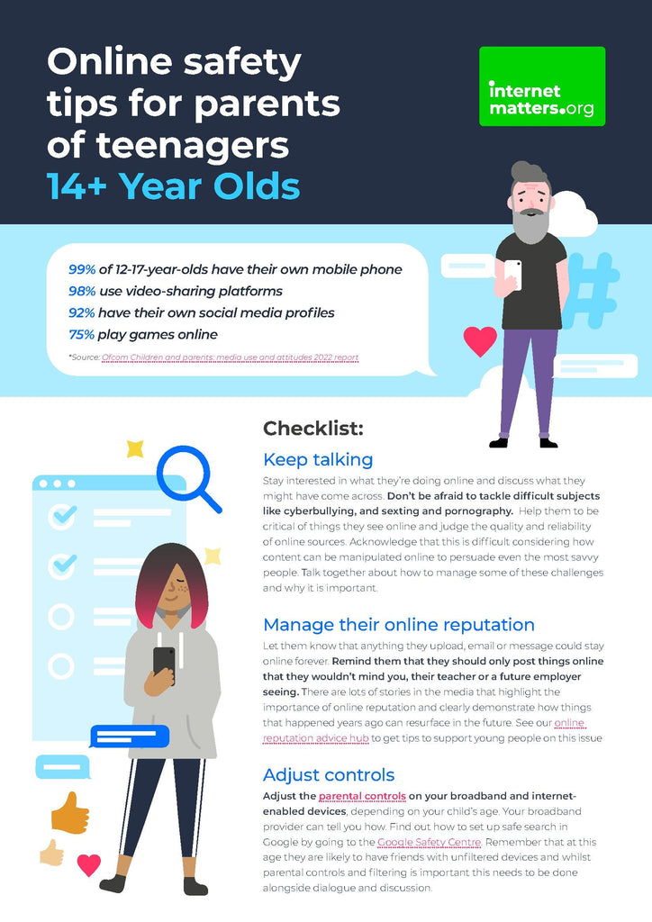 Internet Matters - Online safety guide for parents of 14+ year olds SWGfL