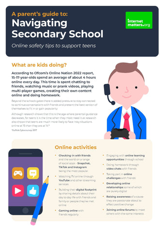 Internet Matters - Navigating through Secondary school