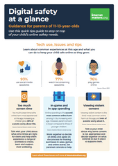 Internet Matters- Digital Safety at a glance: Guidance for parents of 11-13 year olds