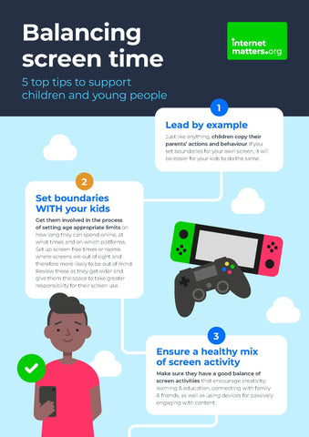 Internet Matters - Balancing screen time: 5 top tips to support children and young people